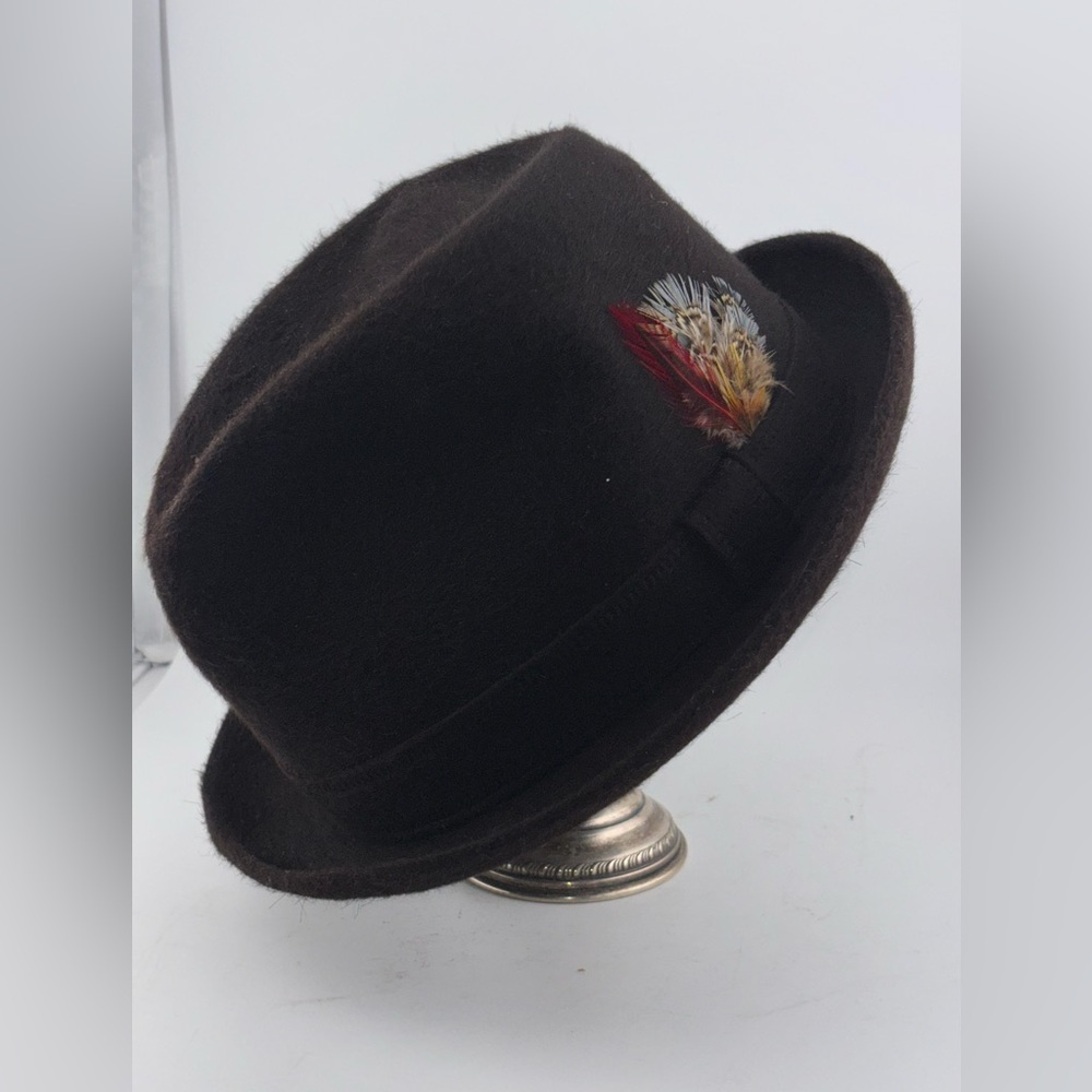 Churchill LTD Vintage Chocolate Brown Fedora - Edinboro Hat Sz 7.25